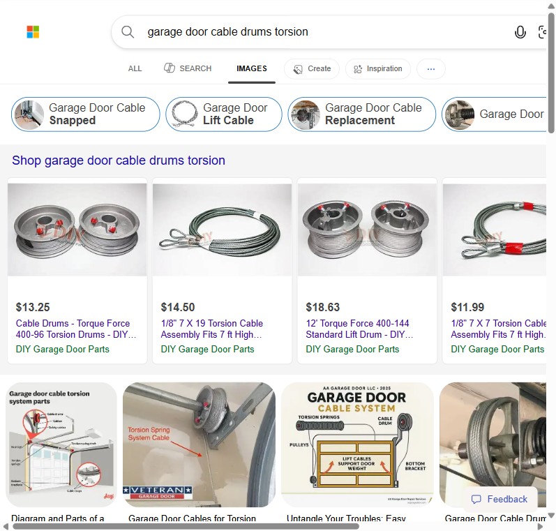 Garage door cable drums